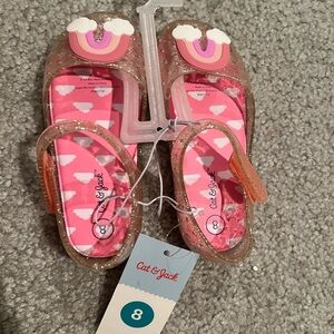 Cat & Jack Glitter Rainbow Kids Slippers
